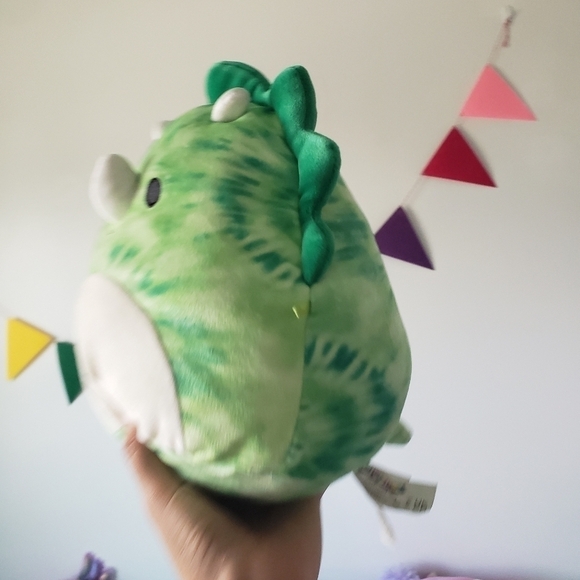 SQUISHMALLOWS Tie Dye dinosaur triceratops 8 inch - Picture 4 of 5